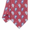Burgundy Sartorial Cotton And Silk Tie - Paisley Pattern