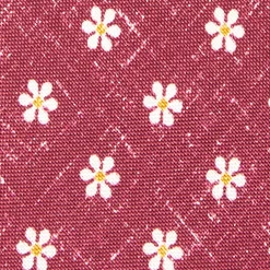 Burgundy Sartorial Cotton And Silk Tie - Large Flower Pattern