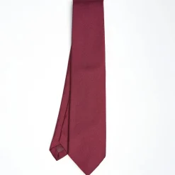 Burgundy Sartorial Jacquard Silk Tie - Solid Colours