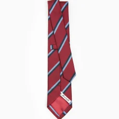 Burgundy Sartorial Striped Silk Tie