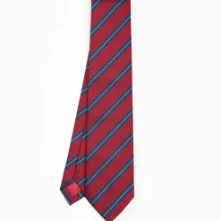 Burgundy Sartorial Striped Silk Tie
