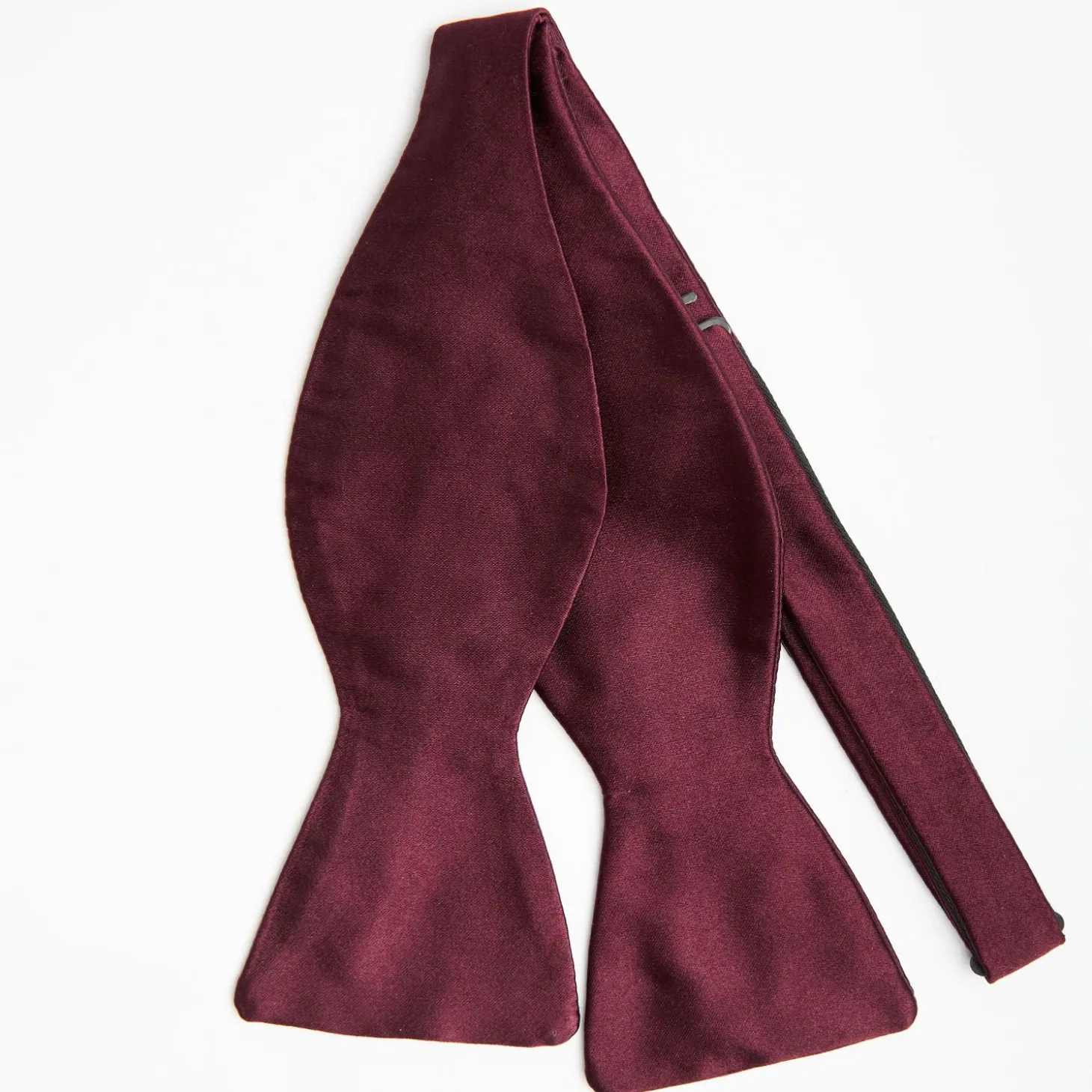 Burgundy Silk Satin Bowtie To Self-Tie - Solid Color