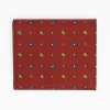 Burgundy Small Wallet In Silk And Leather