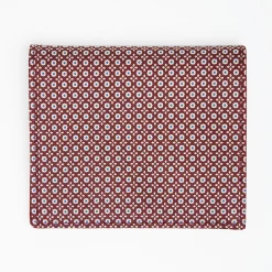 Burgundy Small Wallet In Silk And Leather