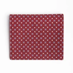 Burgundy Small Wallet In Silk And Leather