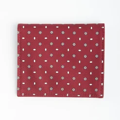 Burgundy Small Wallet In Silk And Leather