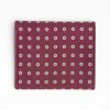 Burgundy Small Wallet In Silk And Leather