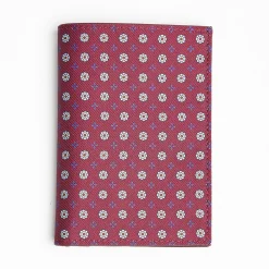 Burgundy Vertical Wallet In Silk And Leather