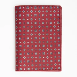 Burgundy Vertical Wallet In Silk And Leather