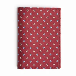 Burgundy Vertical Wallet In Silk And Leather