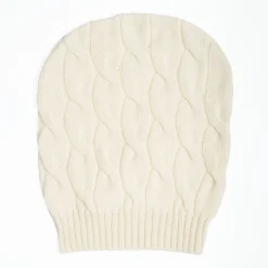 Cable-Knit Beige Wool Hat