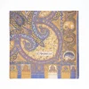 Camel And Lilac Wool Stole - Damask Pattern