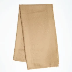 Camel Em Logo Scarf In Wool And Cashmere