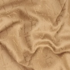 Camel Em Logo Scarf In Wool And Cashmere