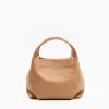 Camel Textured Leather Soft Mini Bag
