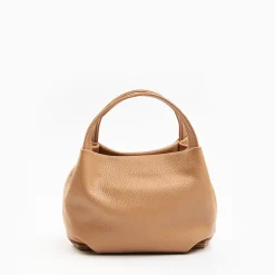 Camel Textured Leather Soft Mini Bag