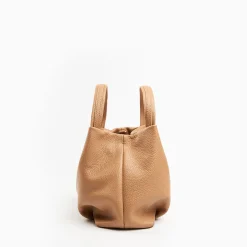 Camel Textured Leather Soft Mini Bag