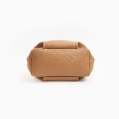 Camel Textured Leather Soft Mini Bag