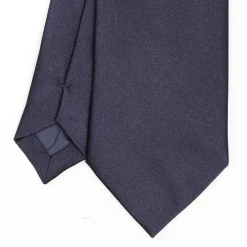 Cerimonial Solid Dark Blue Silk Satin Tie