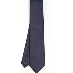 Cerimonial Solid Dark Blue Silk Satin Tie