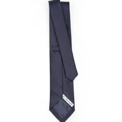 Cerimonial Solid Dark Blue Silk Satin Tie