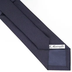 Cerimonial Solid Dark Blue Silk Satin Tie