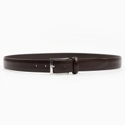 Classic Chocolate Dark Leather Belt 30 Mm