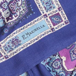 Dark And Blue Wool Stole - Floral Pattern