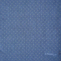 Dark And Light Blue Double Patterned Wool And Silk Scarf