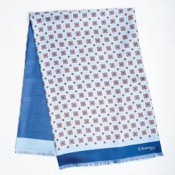 Dark And Light Blue Double Silk Scarf