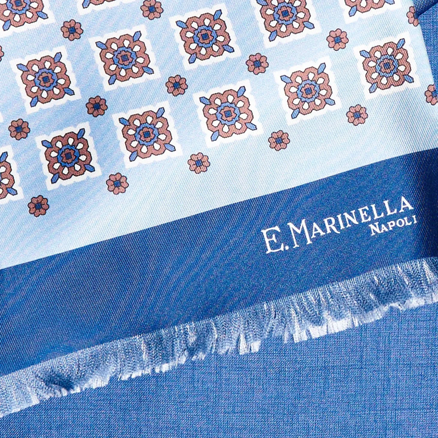 Dark And Light Blue Double Silk Scarf
