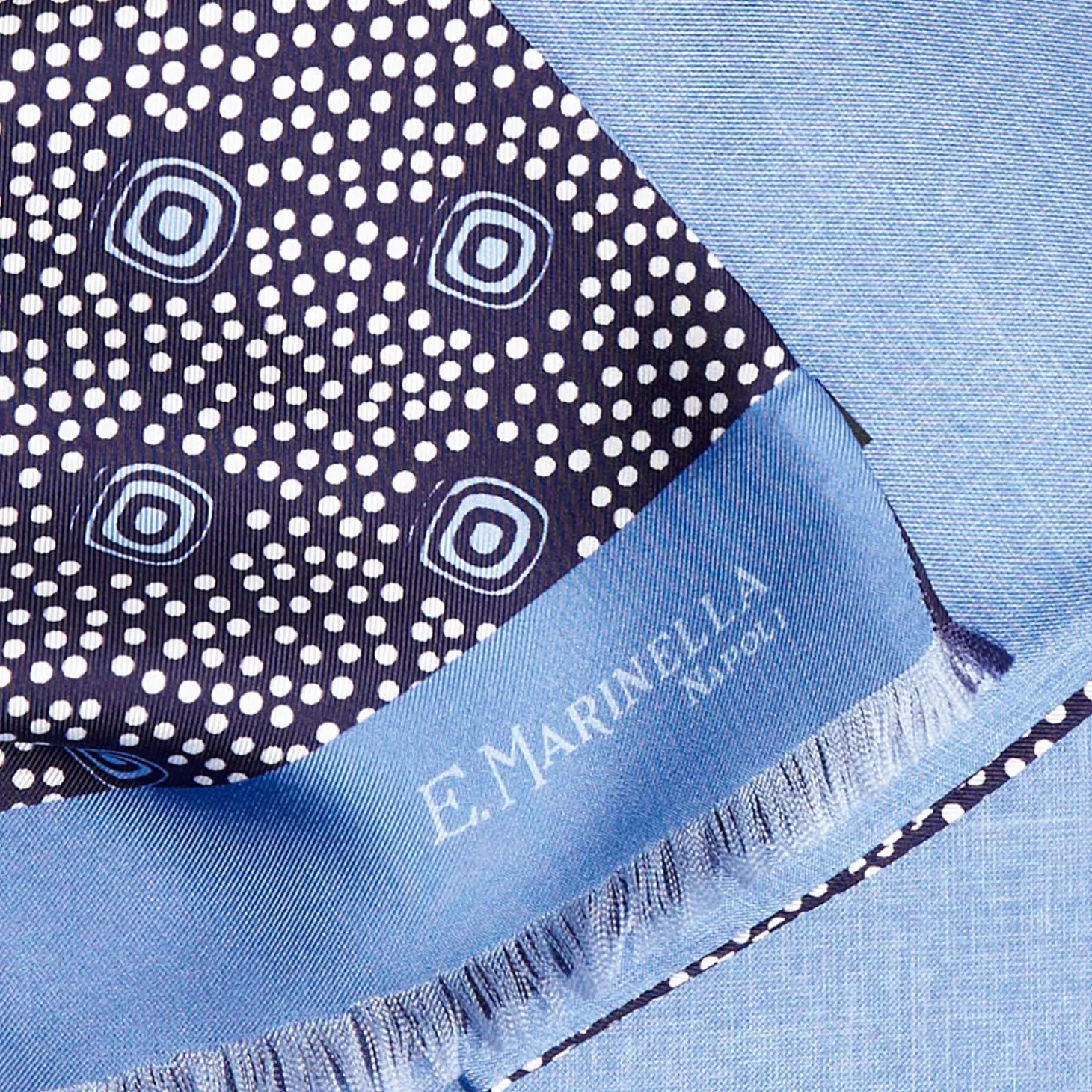 Dark And Light Blue Double Silk Scarf