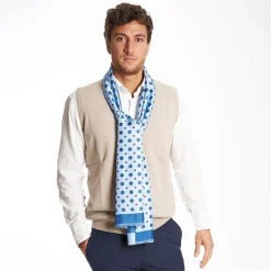 Dark And Light Blue Double Silk Scarf