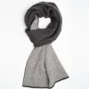 Dark And Light Gray Two-Tone Solid Cashmere Neck Warmer