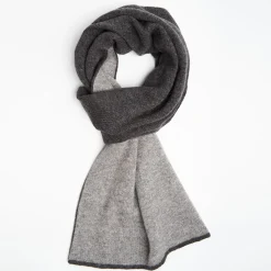 Dark And Light Gray Two-Tone Solid Cashmere Neck Warmer