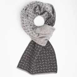 Dark And Light Grey Two-Tone Cashmere Neck Warmer