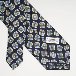 Dark Blue Archivio Collection Silk Tie 1930-01