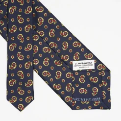 Dark Blue Archivio Collection Silk Tie 1932_01