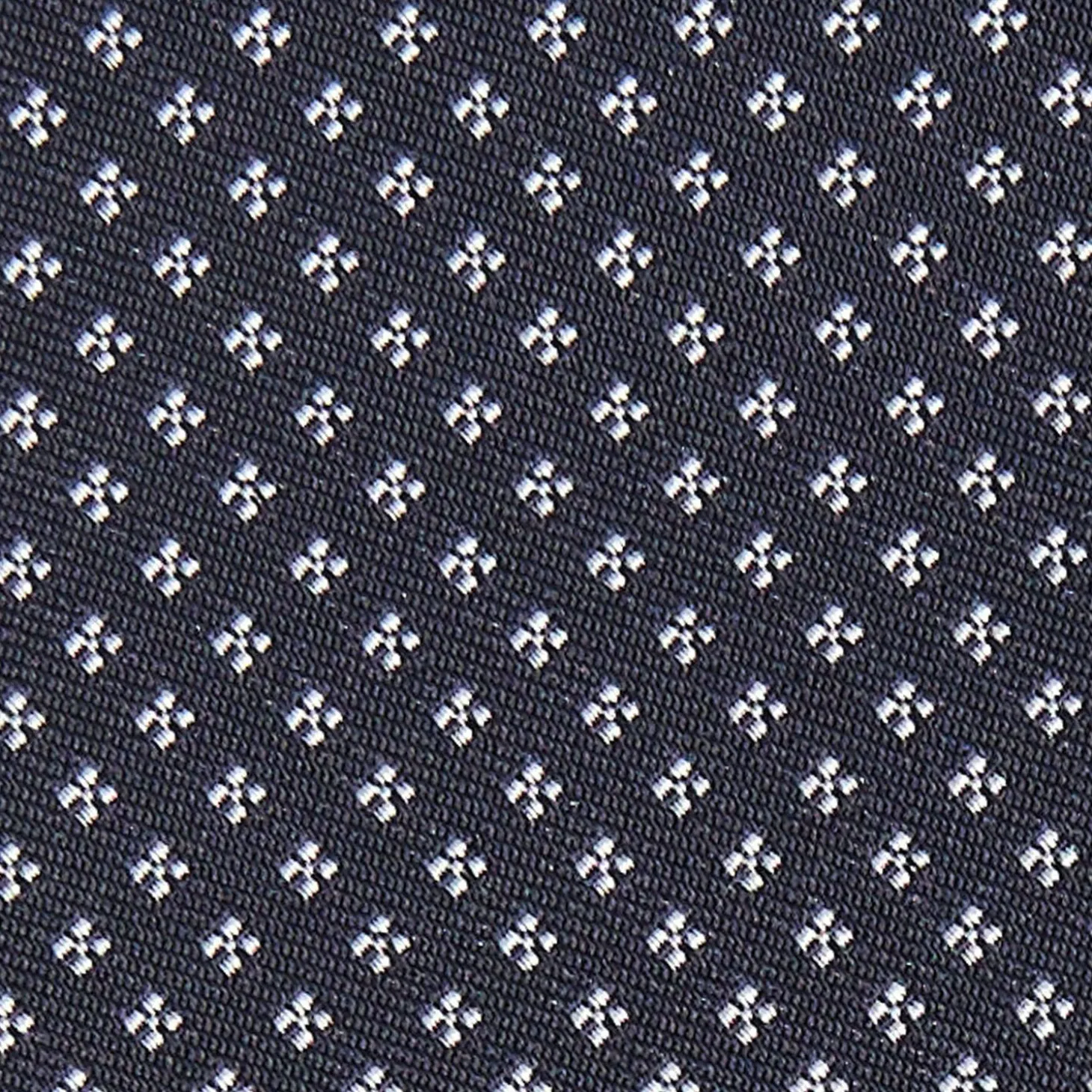 Dark Blue Ceremonial Jacquard Silk Tie Small Geometric Pattern