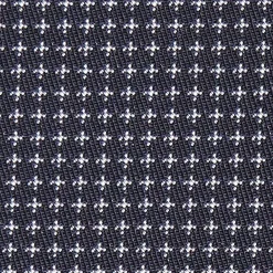 Dark Blue Ceremonial Jacquard Silk Tie - Small Geometric Pattern