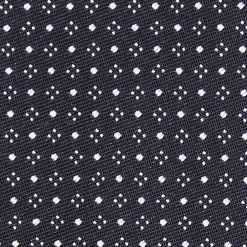 Dark Blue Ceremonial Jacquard Silk Tie Small Geometric Pattern