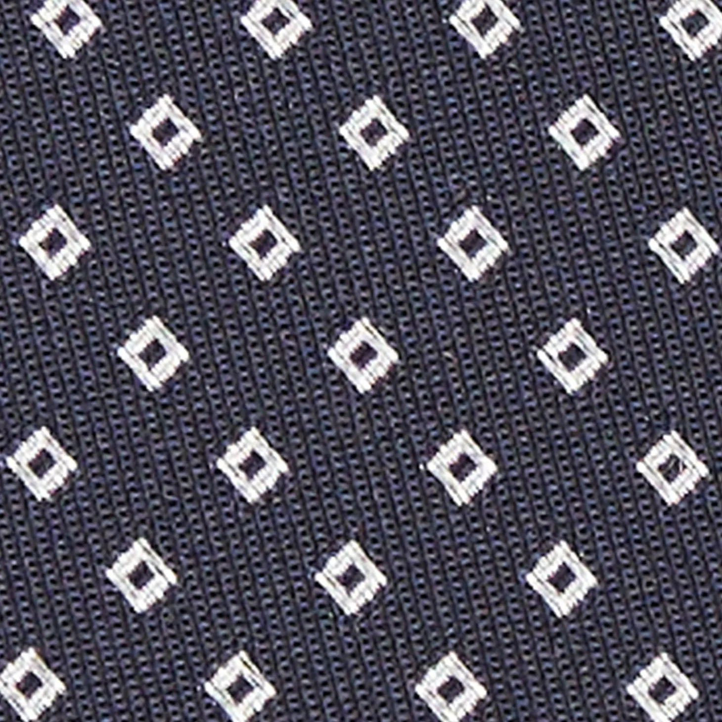 Dark Blue Ceremonial Jacquard Silk Tie Small Geometric Pattern