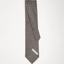 Dark Blue Extra Long Sartorial Silk Tie - Paisley Pattern