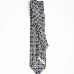 Dark Blue Extra Long Sartorial Silk Tie - Paisley Pattern