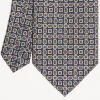 Dark Blue Extra Long Sartorial Silk Tie Paisley Pattern