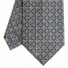Dark Blue Extra Long Sartorial Silk Tie - Paisley Pattern