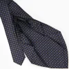 Dark Blue 9 Fold Sartorial Silk Tie Small Flower Pattern