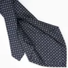 Dark Blue 5 Fold Sartorial Silk Tie - Small Flower Pattern