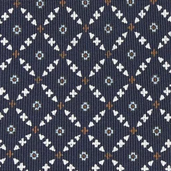Dark Blue 5 Fold Sartorial Silk Tie - Small Flower Pattern