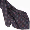 Dark Blue 5 Fold Sartorial Silk Tie - Small Flower Pattern